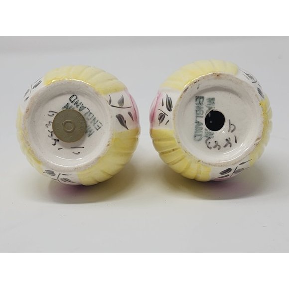 Vintage Made In England Floral Print Porcelain Salt And Pepper Shakers‎ - Picture 6 of 8